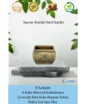 Altın Eskitme Mumluk Şamdan 3 Adet Tealight Uyumlu Üçlü Mini Çizgili Çiçekli Model